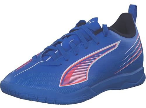 Puma Ultra 6 Play It Jr - Tenis de fútbol Unisex para niños, Ultra Blue Puma White Glowing Red, 35.5 EU