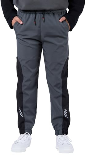 SERENYOU wasserdichte Hose Kinder Jungen Wanderhose Dünn leichte Trekkinghose Jungs Jogginghosen 158-164 Grau