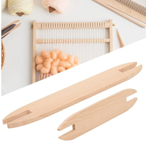 Hochwertige Webschiffchen aus Buchenholz für -Pullover- und Schal-Projekte – 2 Stück Hochwertiges, Leichtes Webzubehör aus Holz für Tapisserie- und Strickbegeisterte