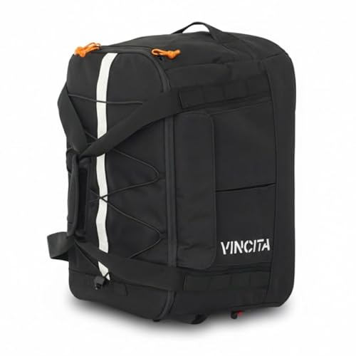 Vincita Voyage BDR-Tasche für Faltrad - Rucksack, Duffle, Stretchtasche Combo mit KLICKfix UniKlip 2.0 37L | Wasserdicht, blacks, 37 liters