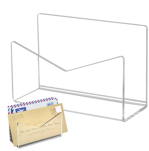 Trieur de courrier transparent en acrylique - Porte-enveloppes - Trieur de lettres - Pour la maison, le plan de travail, le bureau, l'école