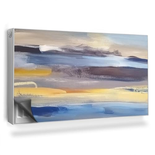 Cubierta Magnética 110x60 cm Protector para Radiador Fácil Instalación Magnético Panel Decorativo Protección contra el Polvo y Daños - Textura de Pintura de Marcas de Pincel Pastel
