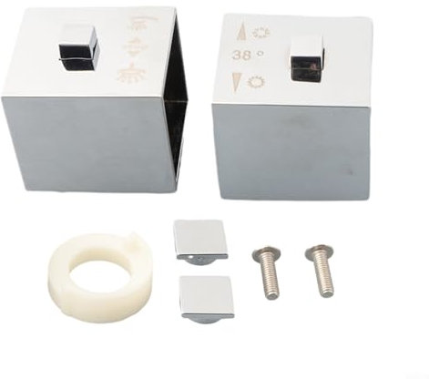 Niceminiwall Poignée thermostatique de rechange chromée pour baignoires thermostatiques SMA avec anneau d'arrêt et vis sans tête