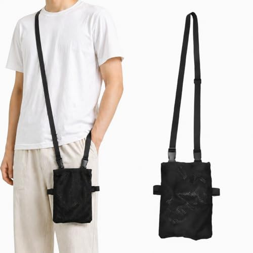 leruiyezs Portador Bolsa Sonda Transpirable Tipo Malla Negra con Clip de Fijación para Pierna,Bolsa para Llevar Bolsa de Orina de 2L for Katheter Tasche, Bolsa para Cateter para Viaje o Uso Diario