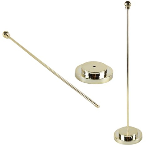 Hoite 2 piezas de asta de bandera de mesa de acero inoxidable, soporte de bandera de escritorio pequeño para decoración de oficina, sala de conferencias, dorado
