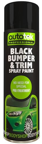 Autotek Professional Spray Paint, Black Bumper & Trim, 500 ml