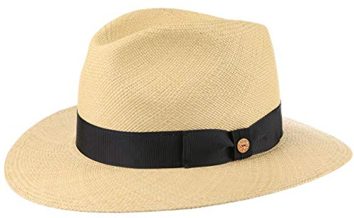 Mayser Menton Panamastrohhut Fedora Traveller Hut UV-Schutz Made in EU Herren Sommer Natur 58 cm