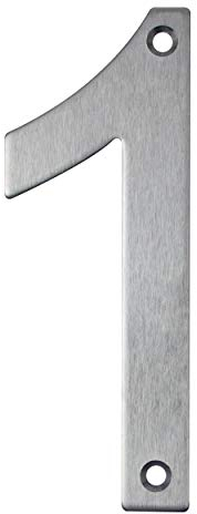 Numero civico in acciaio inox per avvitare, altezza 10 cm, numero civico design (1)