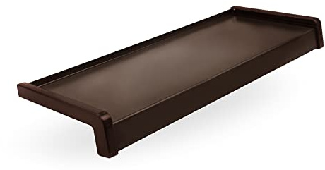 Seiletech.de Davanzale in alluminio + verniciato a polvere | 90 cm | bronzo RAL 8017 | profondità 15 cm | resistente alle intemperie | con tappi in PVC | davanzale esterno per finestre