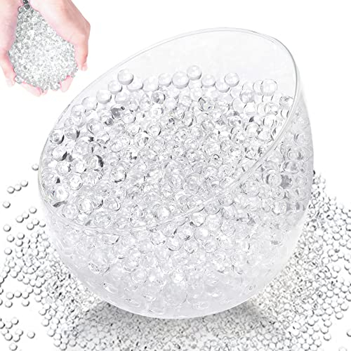 ACAREY Wasserperlen Durchsichtig 30000 Stück Weihnachtsdeko Wasserperlen Für schwimmkerzen, Vasenfüller, Transparente Wasserperlen für Floating Candles schwimmkerzen Weiss, Pflanzen