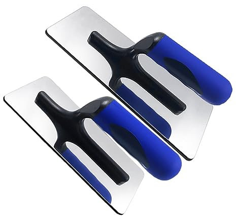 Sknrlko Stainless Steel Venetian Plaster Trowel 2 PC Paint Plastering Finishing Hand Tools Reusable Easy to Use