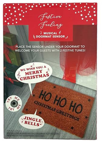 eBoutik - Festive Musical Christmas Doormat Sensor To Greet Your Friends & Family - Novelty Fun Xmas Welcome Door Mat Accessories For Home To Sing Christmas Songs