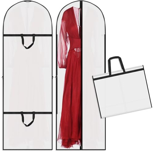 180 x 60cm fundas ropa armario，portatrajes mujer，funda traje，Bolsa Guardar Ropa Almacenaje Antipolvo para Traje, Vestidos, Camisas,Vestidos de Noche