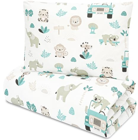 Totsy Baby Edredon Relleno nordico Cama Infantil Algodón - 90x120 - Bebe rellena Juego de Manta 90 x 120 cm con Almohada 40 x 60 cm por niños e niñas Oeko-Tex África