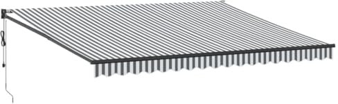 vidaXL Tenda Retrattile Antracite e Bianca 4,5x3 m Tessuto e Alluminio, Tenda da Sole, Tenda Retrattile, Tenda per finestre, Tenda, tettoia