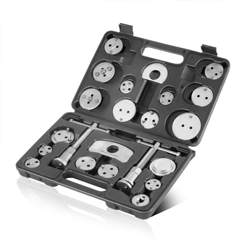 STAHLWERK Bremskolben-Rücksteller Set 22 Teile Bremssattelkolben-Rücksteller | Bremsen-Rücksteller | Kolben-Rücksteller | Rückstellwerkzeug Satz für Kfz-Bremssattelkolben