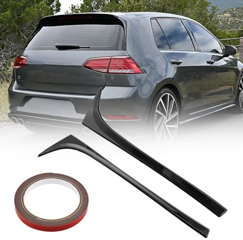 GEARCELL 2Pcs Rear Spoiler Side Wing Compatible for VW Golf 7 MK7 2014-2018, Car Rear Window Spoiler Lip Tail Wing Bright Black with Adhesive Tape