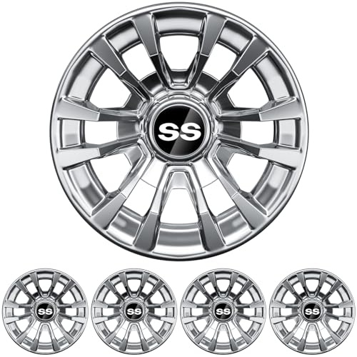 IOOBLBEI (4-Pack) Premium 8 Golf Cart Hub Caps, Hubcaps & Wheel Rim Covers, 6-Spoke Design for Club Car, EZGO, Yamaha (Excludes RXV Models) - 8 Inch Set, Abs,Steel, Acrylonitrile Butadiene Styrene