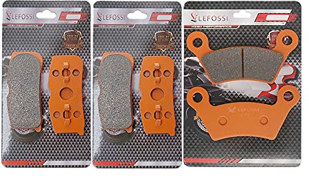 LE LEFOSSI moto Fibre de Carbone Plaquettes de Frein Avant et Arrière Pour Compatible avec Can Am Spyder RS SE5/SM5/Phantom Black 08-09 FA474F FA473R