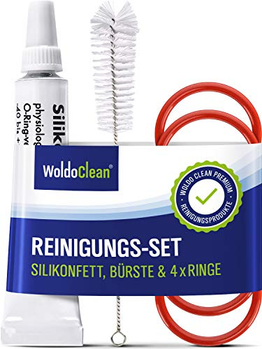 WoldoClean Wartungsset kompatibel mit Siemens EQ3 EQ5 EQ6 EQ7 EQ8 EQ9 - für Brüheinheit, mit Dichtung & Silikonfett