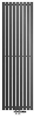 ECD Germany Stella Design Panel Radiador Conexión Central 480 x 1600 mm Antracita con Juego de Conexión Incl.Termostato Piso de Paso Plano de una Sola Capa Vertical Radiador Baño Calefacción