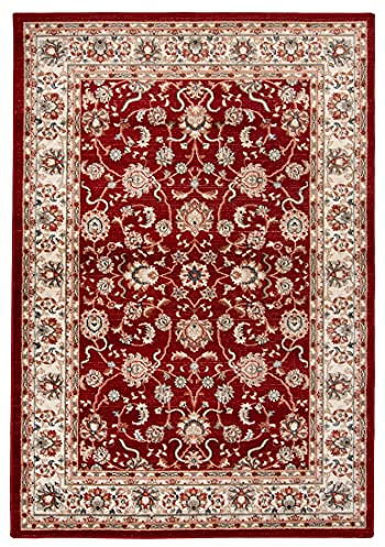 Mazovia Alfombra Oriental - Diseño Orientale de Salón Grande de Pelo Corto - Alfombras de Habitación de Matrimonio, Dormitorio y Comedor - Rojo