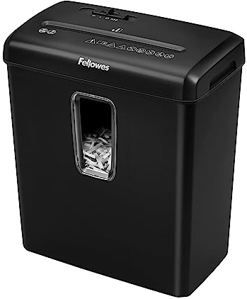 Fellowes Paper Shrеdder for Home Use - 6 Sheet Cross Cut Paper Shredder for Homе and Personal Use - Hоme Shredder with 15 Litre Bin - Powershred FS-6C - Security Level P4 - Black -Exclusive to Amazon