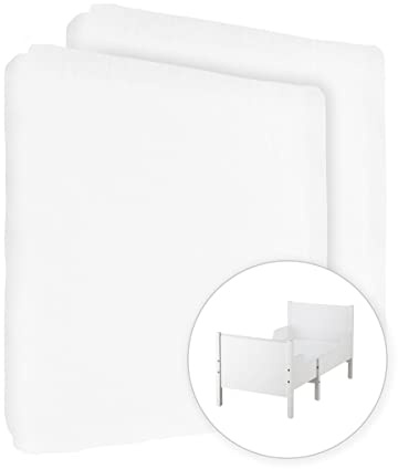 2x lenzuola in jersey 100% cotone con angoli elasticizzati per lettino da 160x80 cm (bianco)