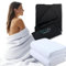 REVIIV Toalla de inserción de manta de sauna, paquete de 2 unidades de algodón blanco suave, cómoda y fácil para sesiones en casa, limpieza mínima, toalla de sauna súper absorbente