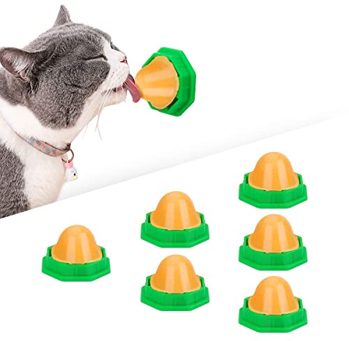 Potaroma 6 Pack Cat Energy Ball Toys, Includes Catnip, Edible Kitty Toys for Cats Lick, Safe Healthy Kitten Chew Toys, Teeth Cleaning Dental Cat Toy, Cat Wall Treats
