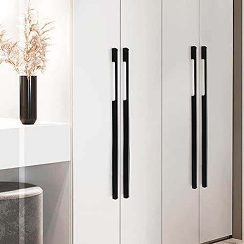 SZLXJMFL möbelhandtag svart lång, 2 stycken skåphandtag moderna, massiva aluminiumlegering | anodiserad yta, längd: 60–1000 mm bygelhandtag, skåp drar handtag köksskåp dörrhandtag – 600 mm/23,6 tum