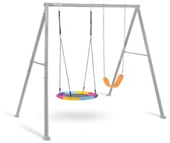 Intex 44126 - Altalena con Seggiolino e Dondolo Nido, Acciaio, Grigio, 254x235x200 cm