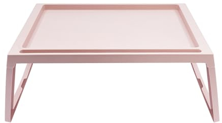 4 bandejas para cama con patas plegables, bandeja de desayuno con teléfono móvil/tableta, bandeja de comida y aperitivos (rosa)