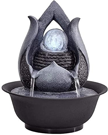 office ornaments Tabletop fountain Resin Decorative Fountain Indoor Fountain Creative Desktop Decoration Statue Mountain Stone Feng Shui Fountain Tabletop Fountains Desktop fountain