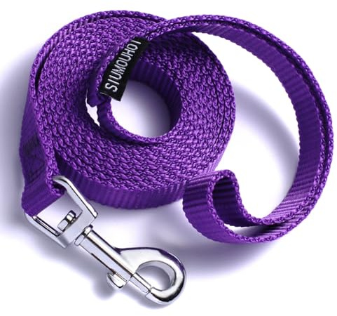 Siumouhoi 15 cm valp/hundkoppel, starkt koppel i traditionell stil med lättanvänd kragekrok, hundkoppel bra för små och medelstora och stora hundar (lila, 5/8 tum x 6 fot)