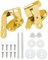 TPZORJX 2 Sets Toilettensitz Scharnier, Zinklegierung Scharnier mit Schrauben, Toilettendeckel Beschläge, Universal Toilettensitz, Toilettendeckel Schließung Fastener (Gold)