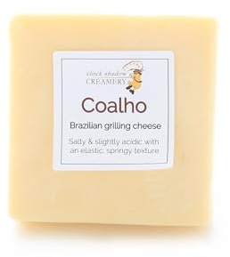 Coalho Brazilian Grilling Cheese | 8 oz Piece | Authentic Queijo Coalho for Grilling & Frying | Firm, Mild & Perfectly Searable Cheese for Churrasco, Skewers & Snacking (4-Pack)