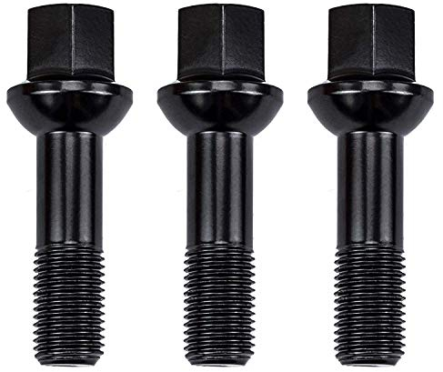 20 Radschrauben M14x1,5x45mm SCHWARZ Kugelbund Kugel R14 für Alufelgen