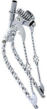 Lowrider Chrome 26 Bike Bent Square Twisted Spring Fork 1 with Twisted Wing Cage Bars. for 26 Bikes, Bicycles. Bike Part for Cruiser, BMX, Trike, Bicycle Parts