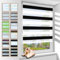 Zarnan Doppelrollo Klemmfix ohne Bohren Schwarz-weiß 90x130cm(Stoffbreite 86cm) Duo Rollo Blickdicht Zebrarollo Rollos für Fenster ohne Bohren für Wohnzimmer Küche Büro lichtdurchlässig
