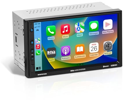 BOSS Audio Systems BVCP9700A Car Stereo - Apple CarPlay, Android Auto, Double Din, 7 Inch Touchscreen, Bluetooth, No CD DVD Player, AM/FM Radio Receiver