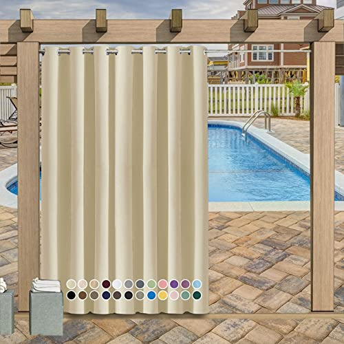 LZXSXZ 1 pièce Rideau dextérieur avec œillets, Taille personnalisée Rideau dextérieur résistant aux intempéries, Personnalisées intimité et Pare-Soleil Rideaux dextérieur pour Balcon terrasse Porche