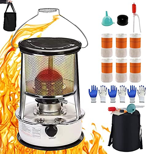 KANNORE Petroleumofen für den Innenbereich, Petroleumheizung, tragbar, 6-Docht, Petroleumheizung, mobil, ohne Strom, Indoor-Campingheizung, Zeltheizung, Notheizung (4,6 l/6 l)