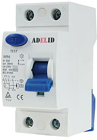 Fehlerstromschutzschalter FI-Schalter RCD 2-polig 16A 30mA Typ A