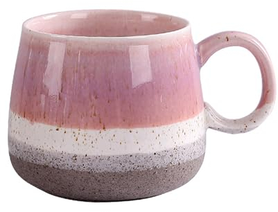 TuYines Grande tasse à café en grès, tasse à cappuccino, tasse de 400 ml, grande tasse en faïence, tasse XXL, tasse à thé avec anse, tasse à café en porcelaine