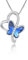GEORGE · SMITH Collana Farfalla per Donna Ragazze, Collana Ciondolo Cuore Placcata Argento, Gioielli Regali San Valentino Natale per Donne (Blu)