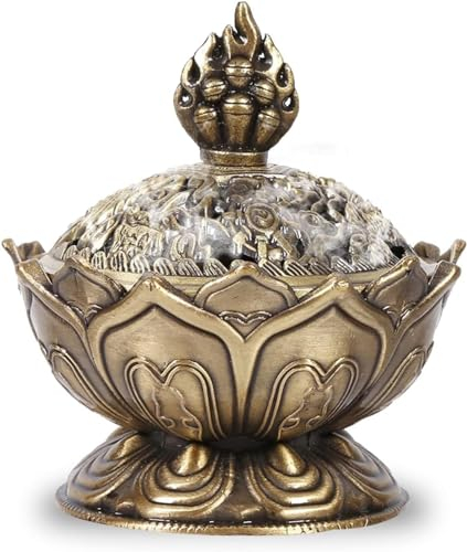 Gonyscag Bruciatore di incenso - Vintage riflusso di fumo del bruciatore di incenso Stick cono porta decorazione domestica (Bronzo)