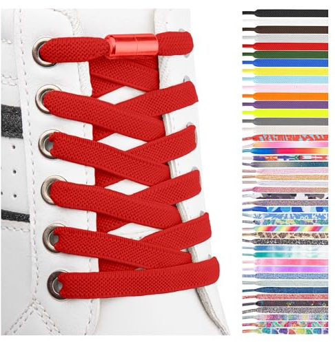SULPO 2 paia Lacci scarpe elastici piatti - stringhe elastiche - Lacci colorati con chiusura rapida - Lacci elastici per sneakers - Lacci per bambini e adulti