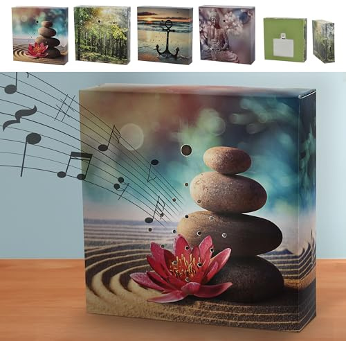 Soundbox 4er Set Bewegungssensor | 12x12x3,5cm Pappe Kunststoff | Meditationssound Wellenrauschen Möwengesang (1 x 4er Set Soundbox)