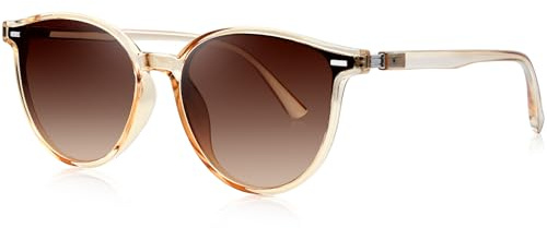 KANASTAL Gafas de Sol Degradadas Marrones Claro Mujer Polarizadas Champán Hombre Vintage Modernas Señora Conducir Pasear Casual Protección UV400 - Degradado Marrón